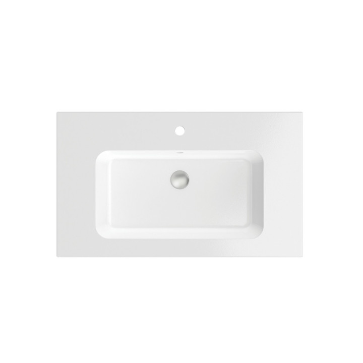 Umywalka wpuszczana w blat Massi Loma, prostokątna, 120x47cm, konglomeratowa, z przelewem, biała
