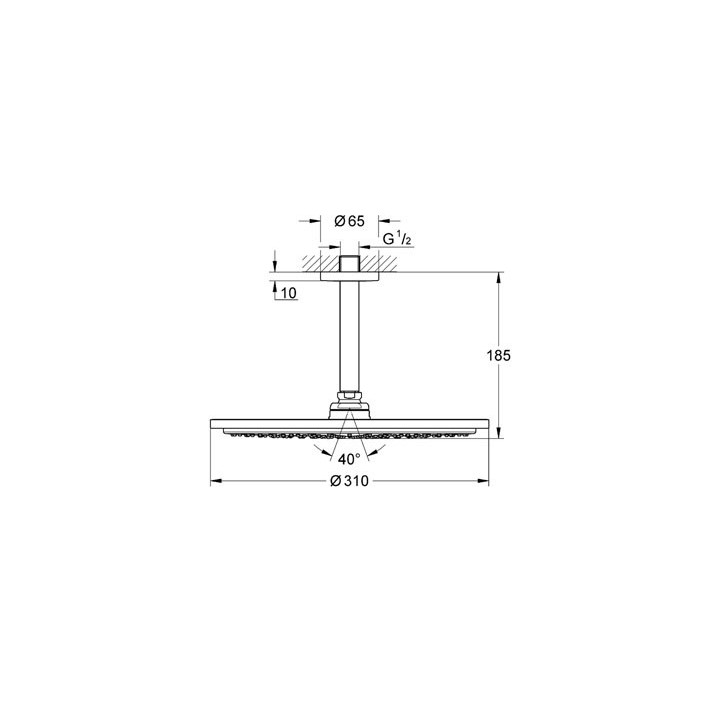 Zestaw prysznicowy Grohe Atrio Rainshower® Cosmopolitan 310 wiszący, dł. 185 mm, chrom- sanitbuy.pl