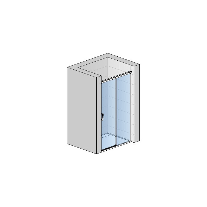 Drzwi rozsuwane dwuczęściowe SanSwiss CADURA, 120x200cm, lewe - szkło przezroczyste
