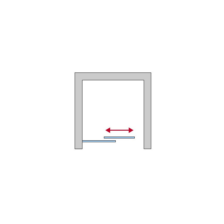 Drzwi rozsuwane dwuczęściowe SanSwiss CADURA, 120x200cm, prawe - szkło przezroczyste