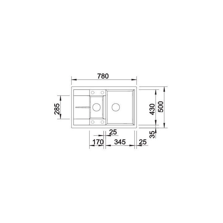 Zlewozmywak do zabudowy 78x50 cm Blanco BLANCOMETRA 6 S Compact- sanitbuy.pl