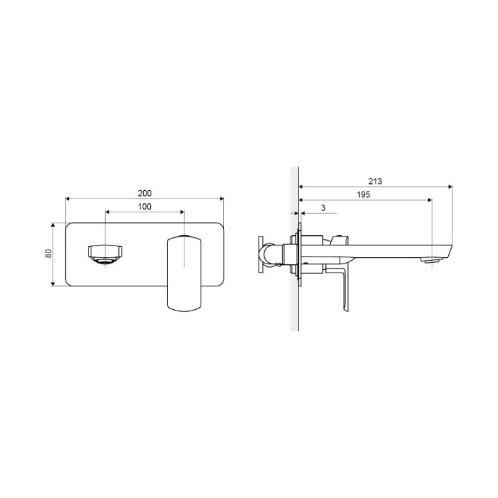 Bateria umywalkowa Excellent Pride, ścienna, korek click-clack, chrom