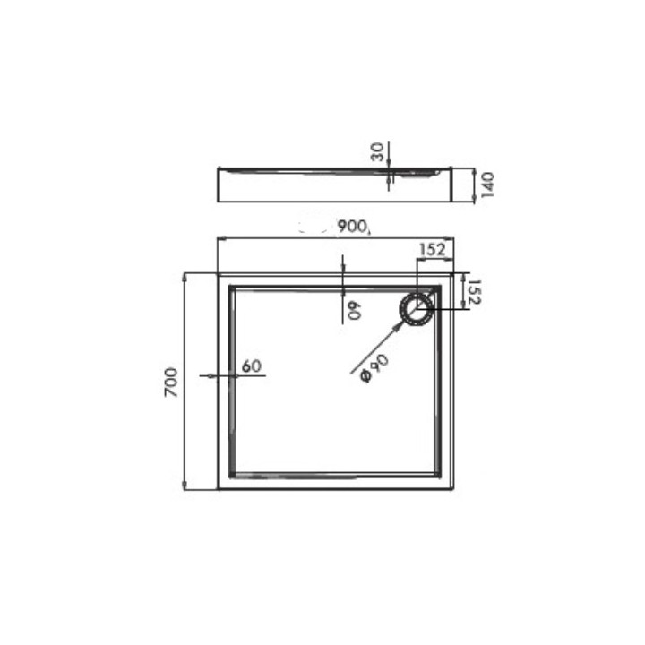 Brodzik kwadratowy Novellini City A 100x100 cm biały- sanitbuy.pl