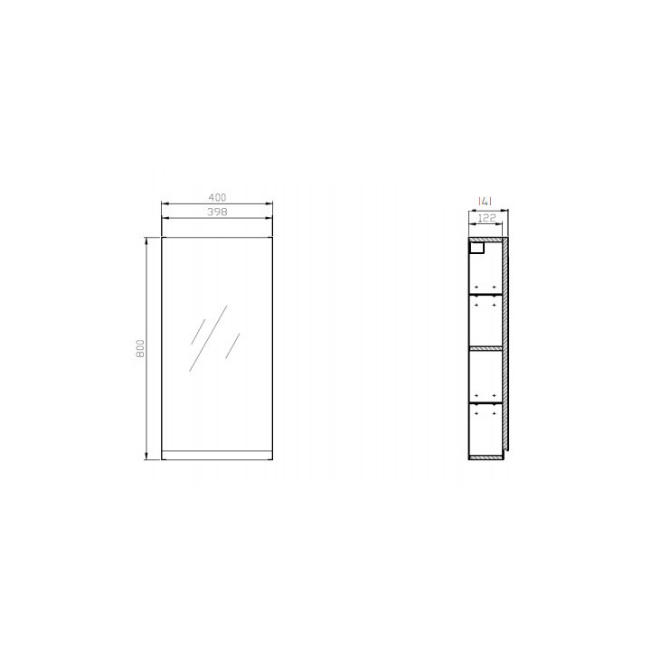 Szafka wisząca Cersanit Moduo, 80x40cm, zamykana, ciche domykanie, biała