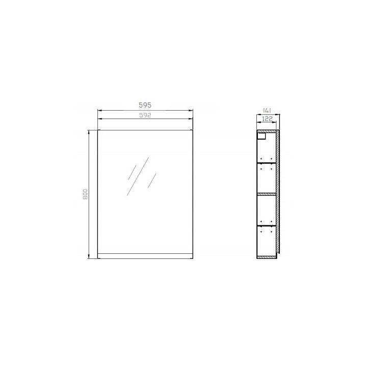 Szafka lustrzana wisząca Cersanit Moduo, 80x60cm, zamykana, ciche domykanie, zmontowana, biała