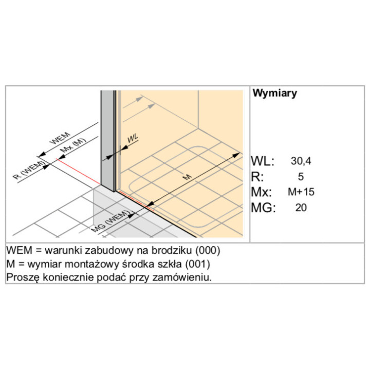Drzwi suwane Huppe Alpha 2, 1000mm, 1-częściowe, ze stałym segmentem, Anti-Plaque, srebrny profil