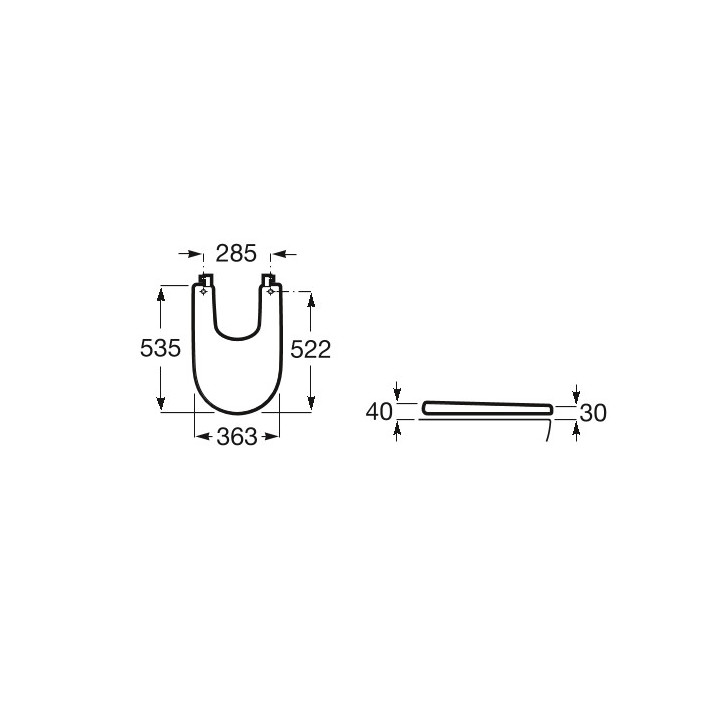 Pokrywa bidetu Roca Meridian, Supralit, wolnoopadająca, biała