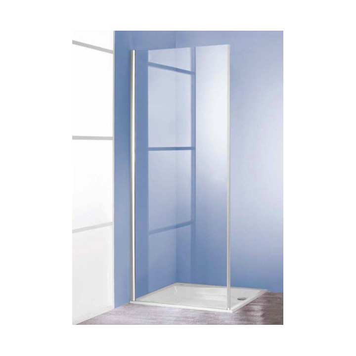 Ścianka boczna do drzwi skrzydłowych Huppe Aura Pure, 1200mm, montaż na równi z posadzką, Anti-Plaque, srebrny profil