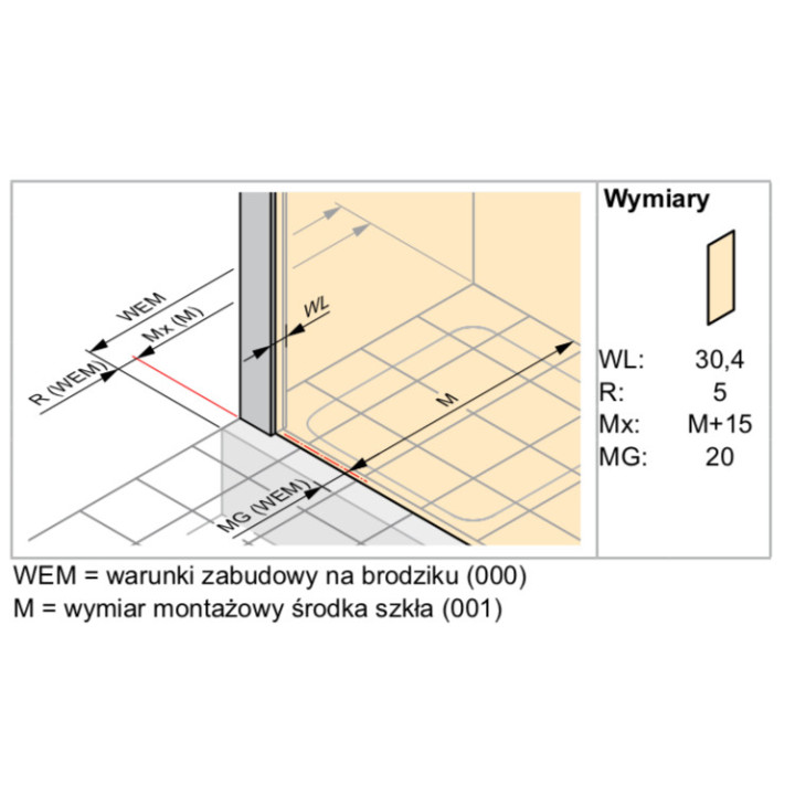 Ścianka boczna do drzwi skrzydłowych Huppe Aura Pure, 1200mm, montaż na równi z posadzką, Anti-Plaque, srebrny profil