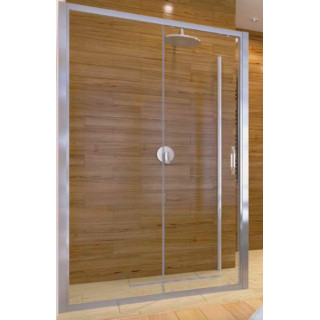 Ścianka boczna do drzwi Huppe ena 2.0, 700mm, Anti-Plaque, srebrny profil