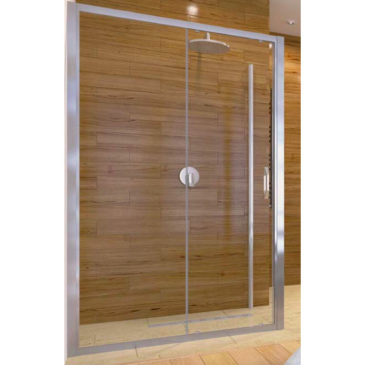 Ścianka boczna do drzwi Huppe ena 2.0, 700mm, Anti-Plaque, srebrny profil