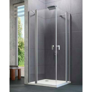 Drzwi skrzydłowe Huppe Design pure 4-kąt, 800mm, uniwersalne, Anti-Plaque, profil chrom eloxal