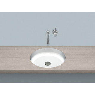 Umywalka podblatowa Alepe Unisono KE-Series, okrągła, 394mm, bez przelewu, do zabudowy pod warstwą laminatu, UB.KE400, biała