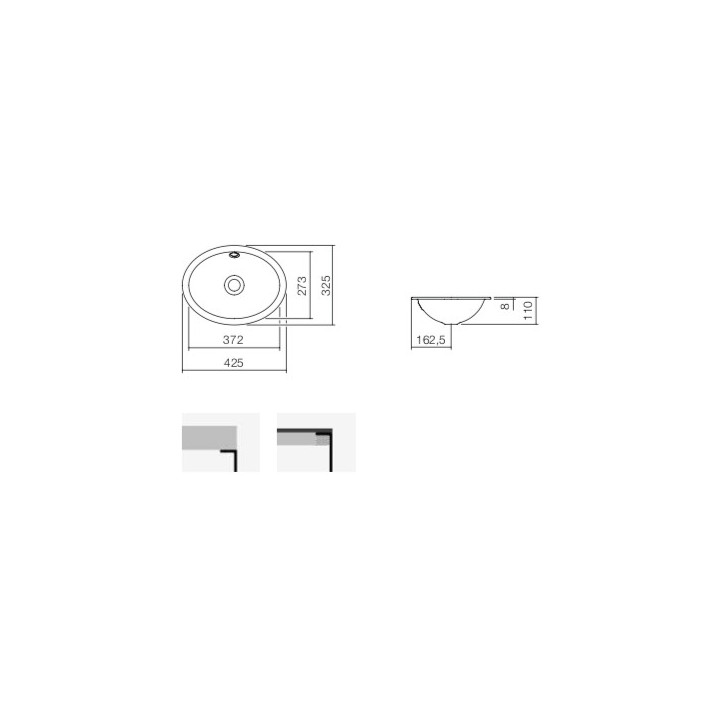 Umywalka podblatowa Alepe Sondo SO-Series, okrągła, 444mm, bez przelewu, UB.SO450.2, biała