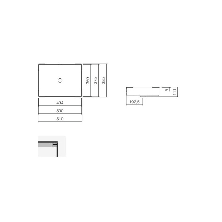 Umywalka podblatowa Alepe Metaphor ME-Series, prostokątna, 504x379mm, z przelewem, UB.ME500, biała