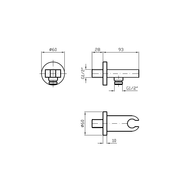 Przyłącze kątowe Zucchetti Isyshower z uchwytem Czarny mat- sanitbuy.pl