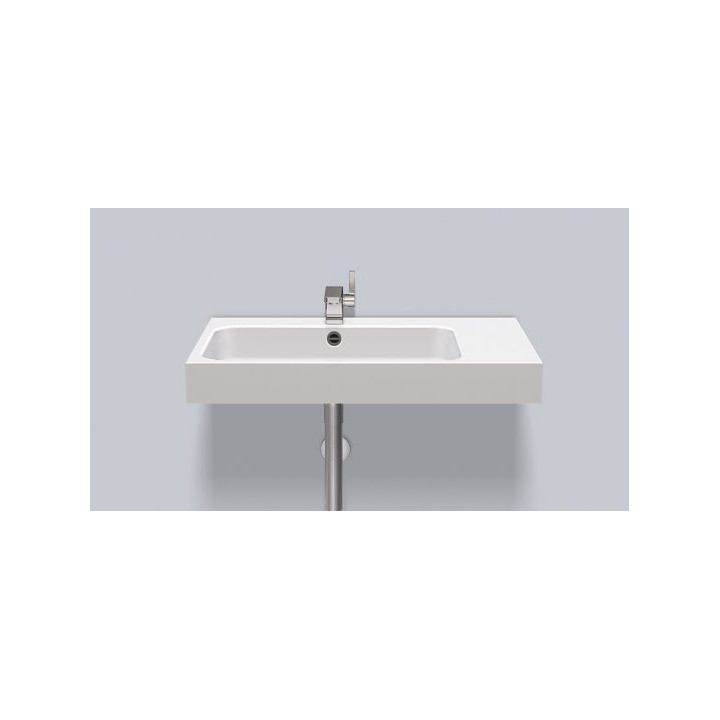 Umywalka wisząca Alape Stream SR-Series, prostokątna, 650x472mm, z przelewem, otwór na baterię, WT.SR650H, biała