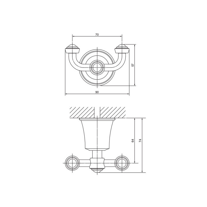 Uchwyt na papier Omnires Art Line, złoty