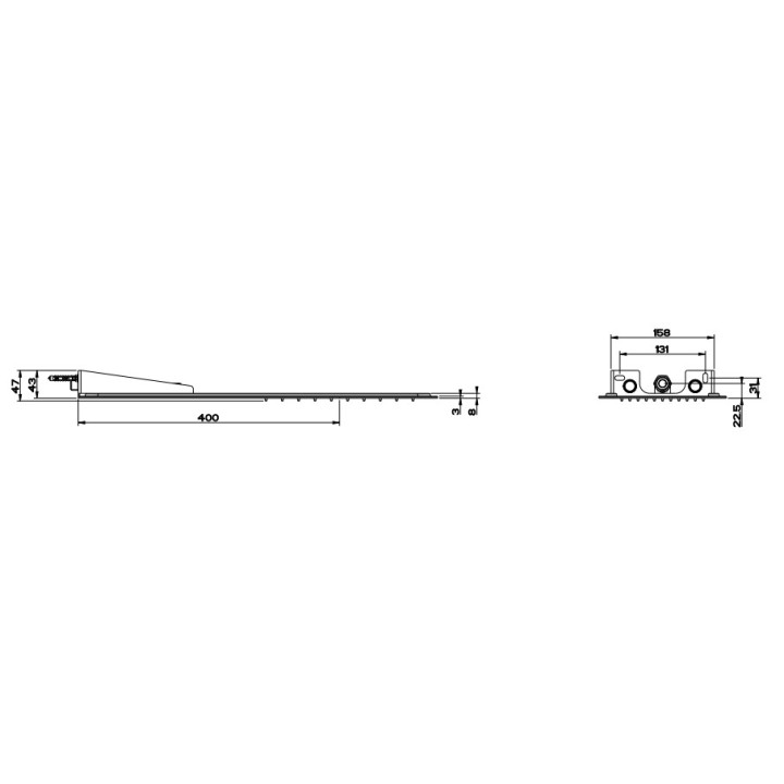 Deszczownica Gessi Tondo 200, montaż do ściany, 3mm grubości, mirror steel