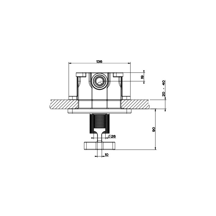 Bateria natryskowa Gessi Inciso, podtynkowa, termostatyczna, 1 wyjście wody, chrom
