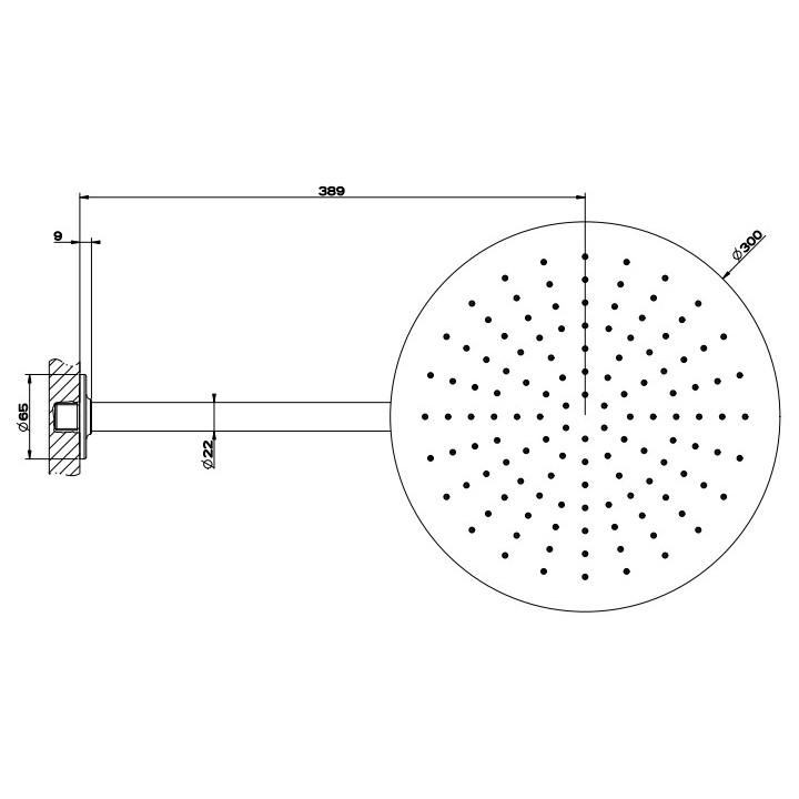 Deszczownica Gesssi Inciso, okrągła, 218mm, przyłącze sufitowe, chrom