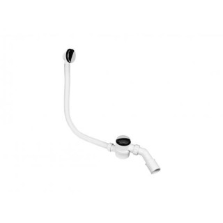 Syfon wannowy Besco McAlpine, z przelewem, kilk-klak, czyszczony od góry, chrom