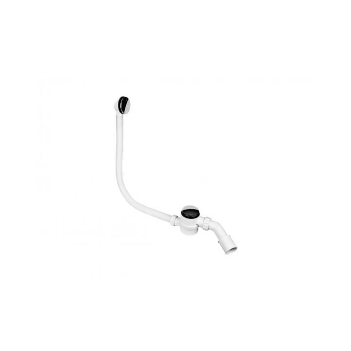 Syfon wannowy Besco McAlpine, z przelewem, kilk-klak, czyszczony od góry, chrom