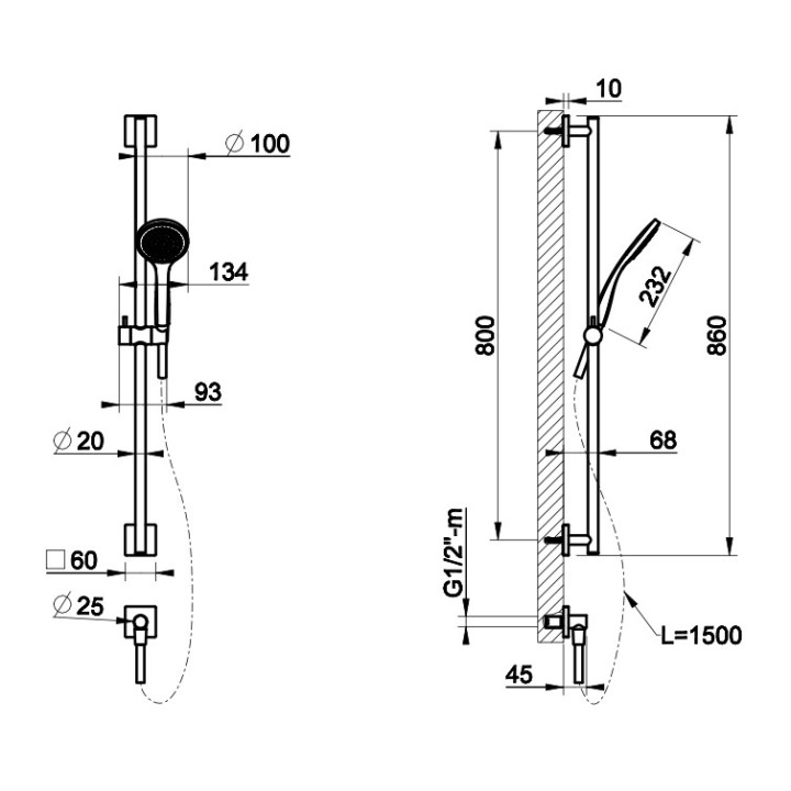 Deszczownica Gessi Rilievo, kwadratowa, 250x250mm, przyłącze sufitowe, chrom