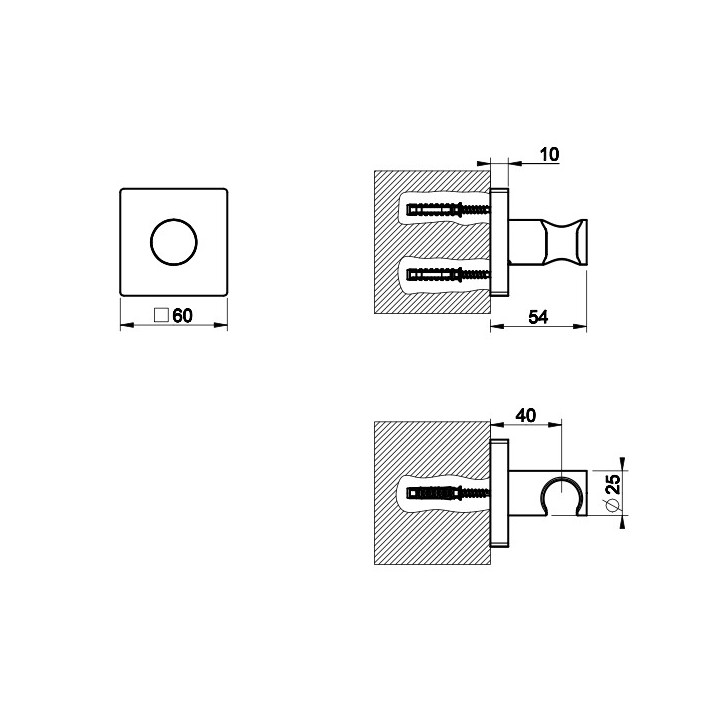 Przyłącze kątowe Gessi Rilievo, G1/2", z uchwytem, chrom