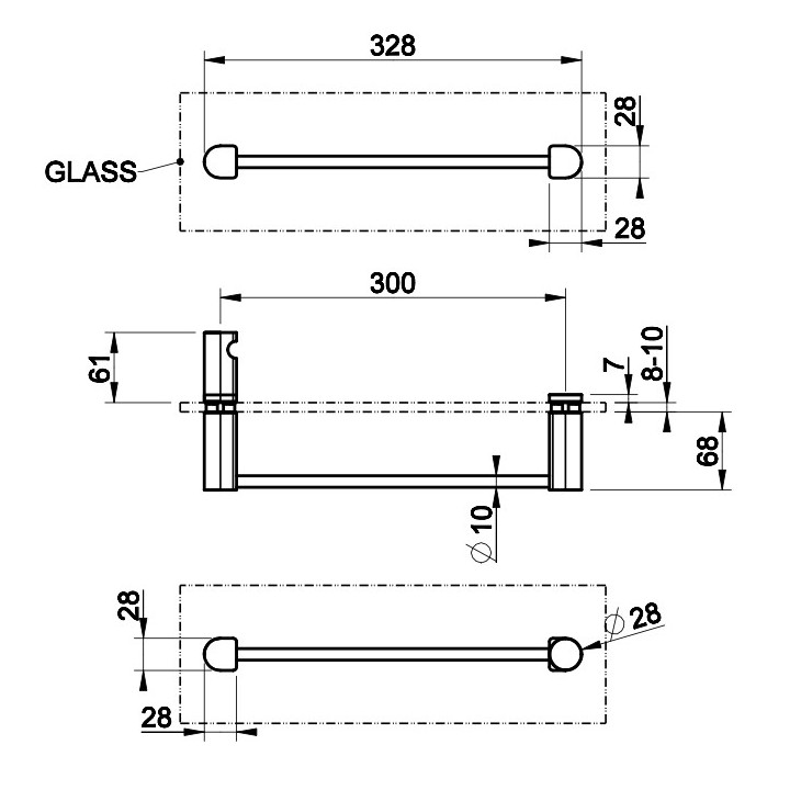Wieszak na ręcznik Gessi Rilievo, ścienny, 30cm, chrom