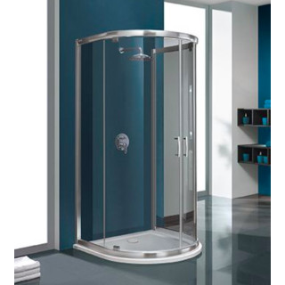 Kabina prysznicowa półokrągła Sanplast KPP2DJa/TX5b, 100x100cm, szkło przejrzyste, białe profile