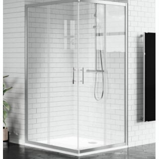 Drzwi prysznicowe do kabiny Novellini Zephyros A, 82-85cm, przesuwne, szkło przejrzyste, czarny profil