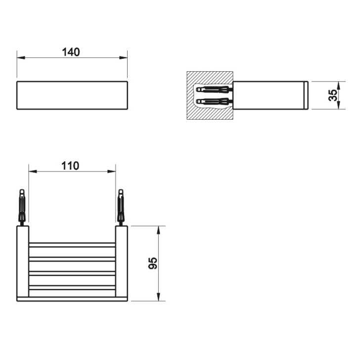 Mydelniczka wisząca Gessi Rettangolo, czarna, wykończenie chrom