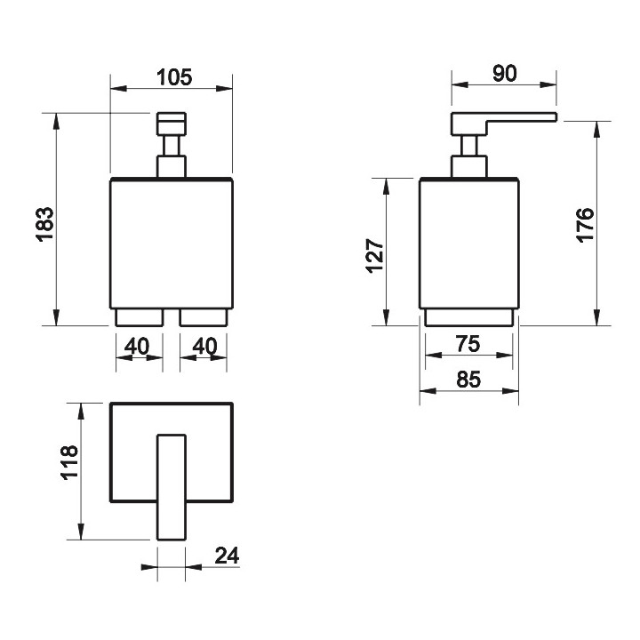 Dozownik mydła w płynie Gessi Rettangolo, ścienny, biały, wykończenie chrom