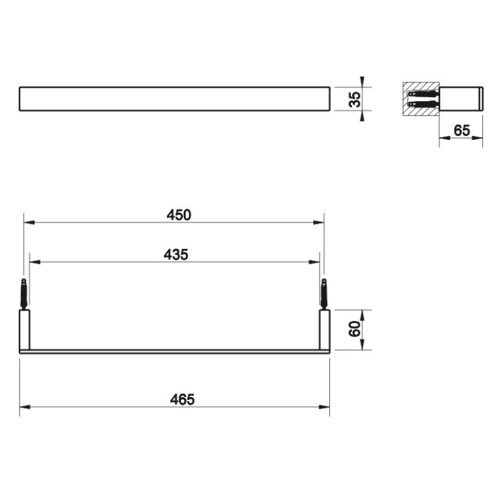 Wieszak na ręcznik Gessi Rettangolo, ścienny, 30cm, chrom