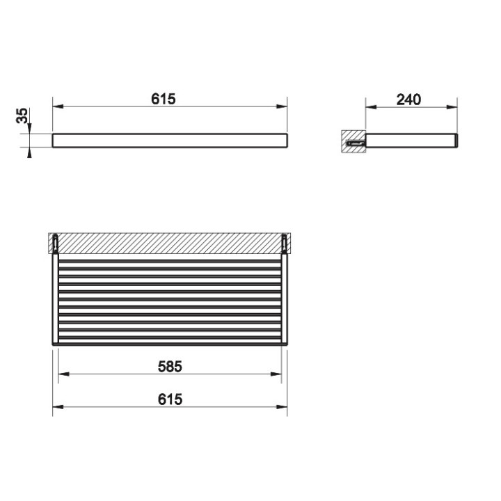 Koszyk Gessi Rettangolo, prostokątny, ścienny, 60x12cm, chrom