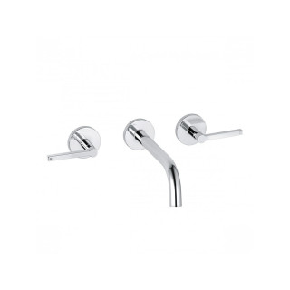 Bateria umywalkowa 3-otworowa Kludi Nova Fonte Puristic, stojąca, uchwyty proste, chrom