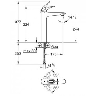 Bateria umywalkowa Grohe Eurostyle wysoka 334mm chrom - sanitbuy.pl