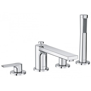 Bateria wannowa 3-otworowa Kludi Zenta SL, 2 wyjścia wody, zestaw natryskowy, chrom