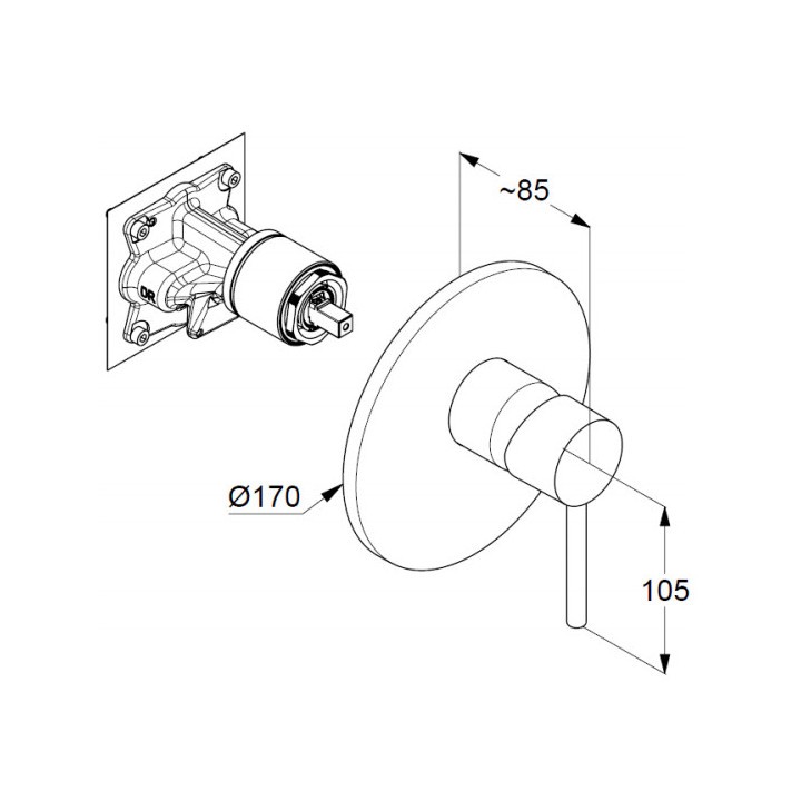 Bateria wannowo-natryskowa Kludi Bozz, podtynkowa, 2 wyjścia wody, przełącznik automatyczny, czarny mat