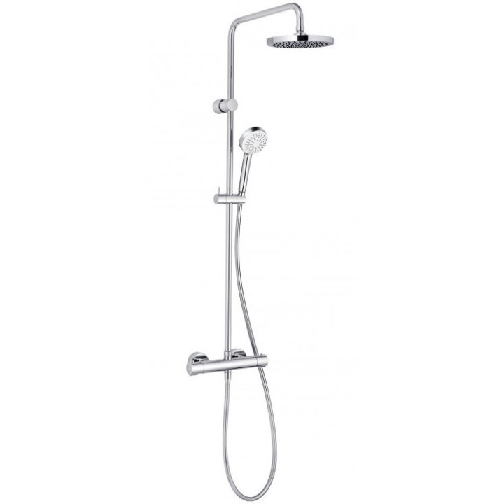 Zestaw natryskowy Kludi Logo Dual Shower, bateria termostatyczna, natynkowy, chrom