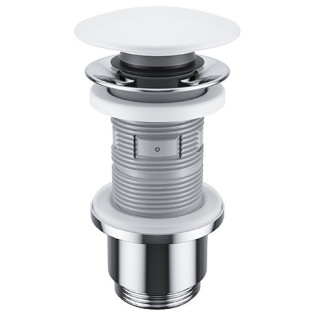 Korek umywalkowo-bidetowy Excellent, click-clack, ceramiczny, biały połysk