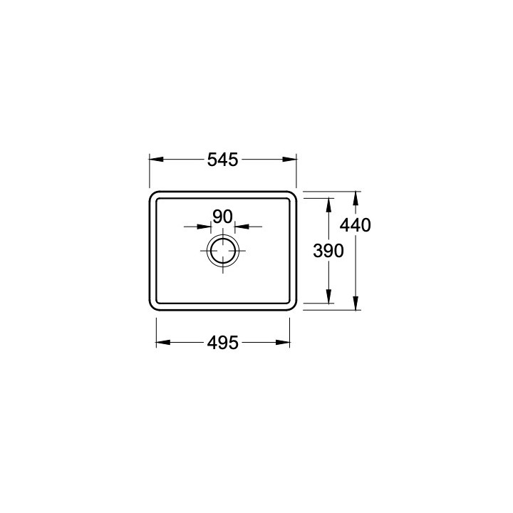 Zlew podblatowy Villeroy & Boch Subway 60 SU, 545x440mm, Chromit CeramicPlus
