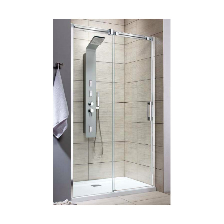 Drzwi prysznicowe do wnęki Radaway Nes 8 Black DWB 90, prawe, składane, szkło przejrzyste, 900x2000mm, czarny profil