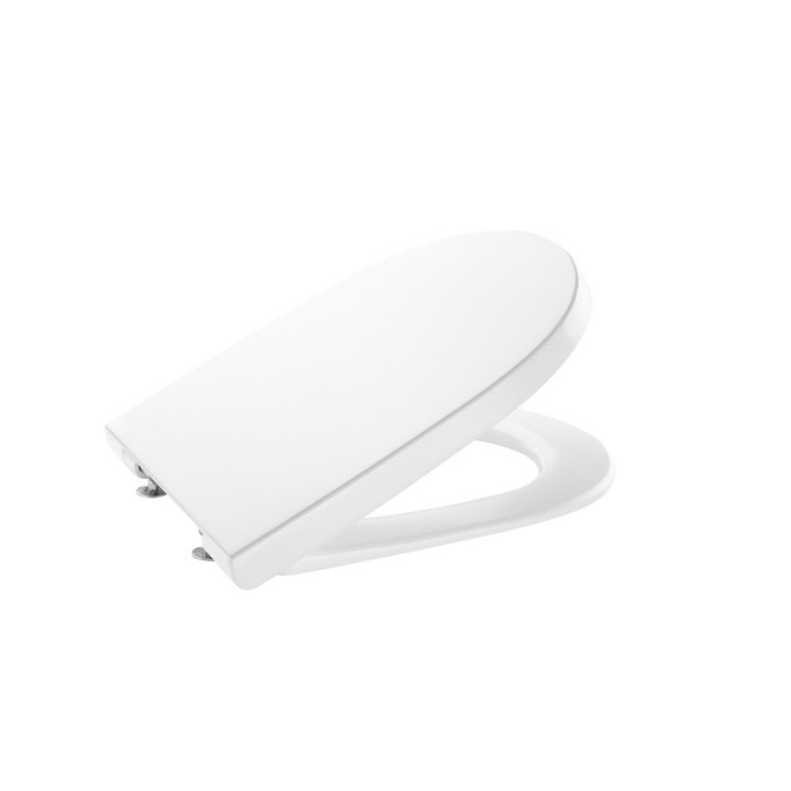 Deska WC Roca Gap Round Compacto Slim, wolnoopadająca, biała