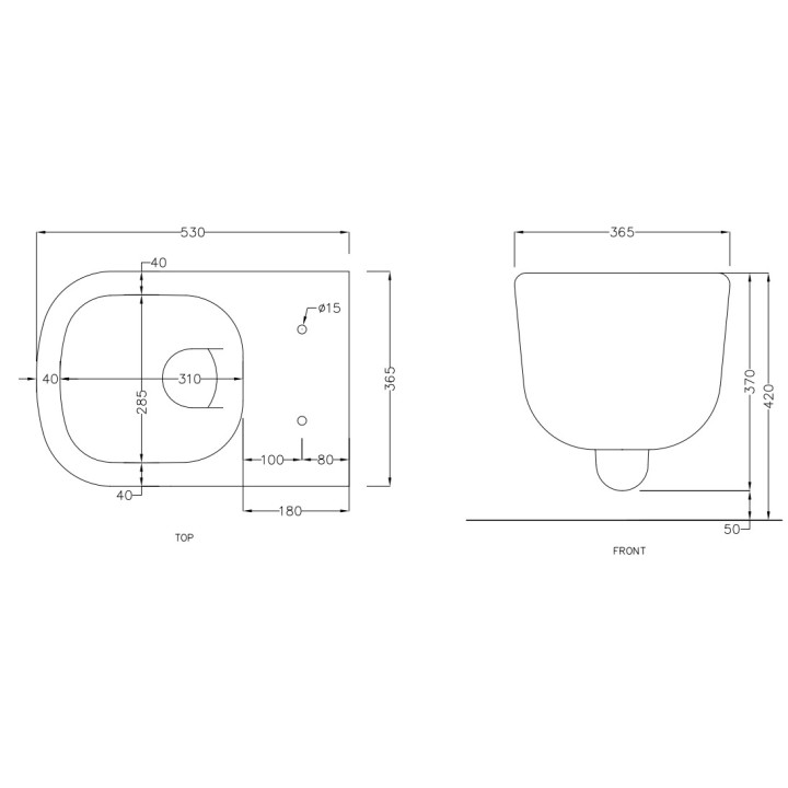 Miska wisząca Cielo Era, 53x36,5cm, bez kołnierza, biała
