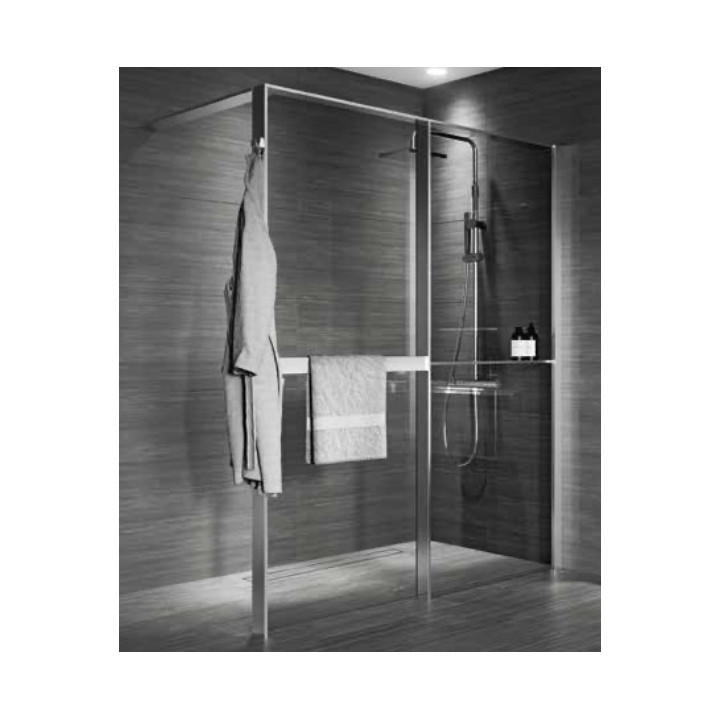 Ścianka prysznicowa Walk-In do wnęki Novellini Kaudra HN Frame, 180x200cm, wersja prawa, profil biały mat