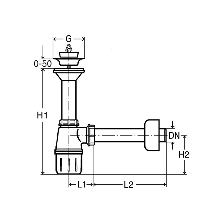 Umywalkowy syfon butelkowy Viega, tworzywo sztuczne, wzór 5726PL