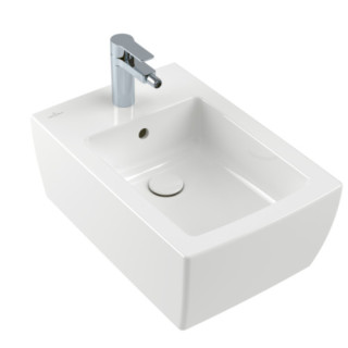Bidet wiszący Villeroy&Boch Momento 2.0, 56x37,5cm, prostokątny, z przelewem, Weiss Alpin