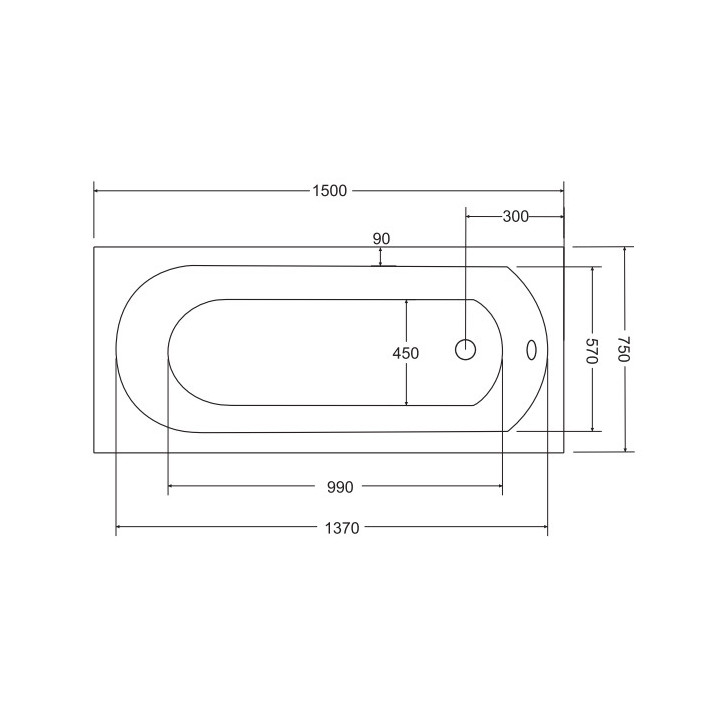 Wanna prostokątna Besco Quadro Slim, 170x75cm, akrylowa, biała